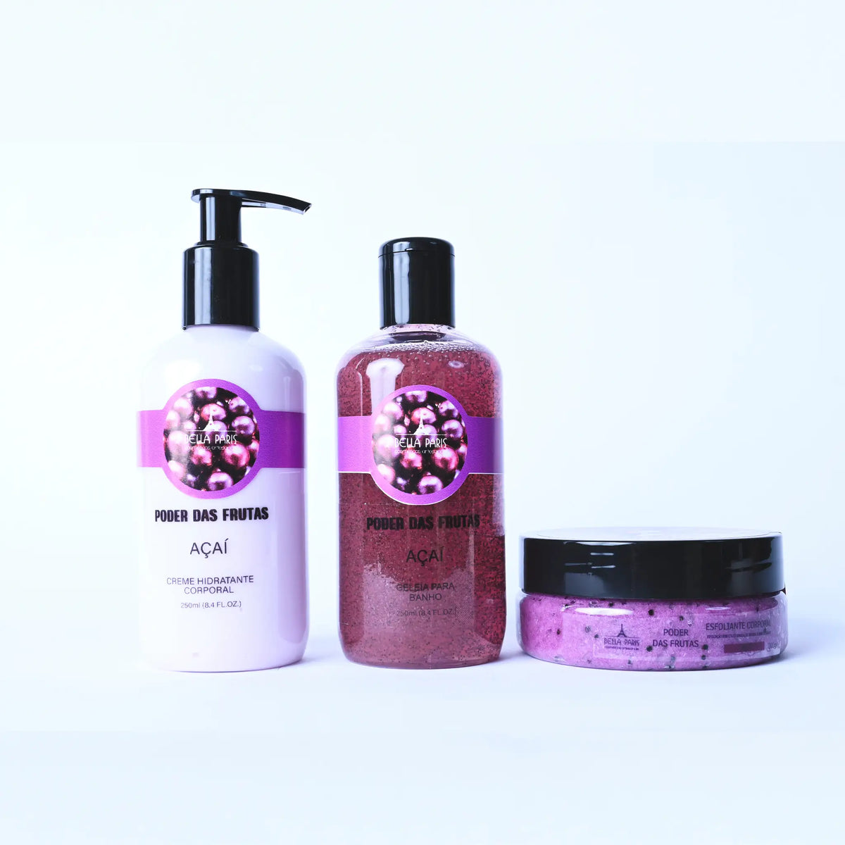 Kit Açai completo: Hidratante, Geleia e Esfoliante