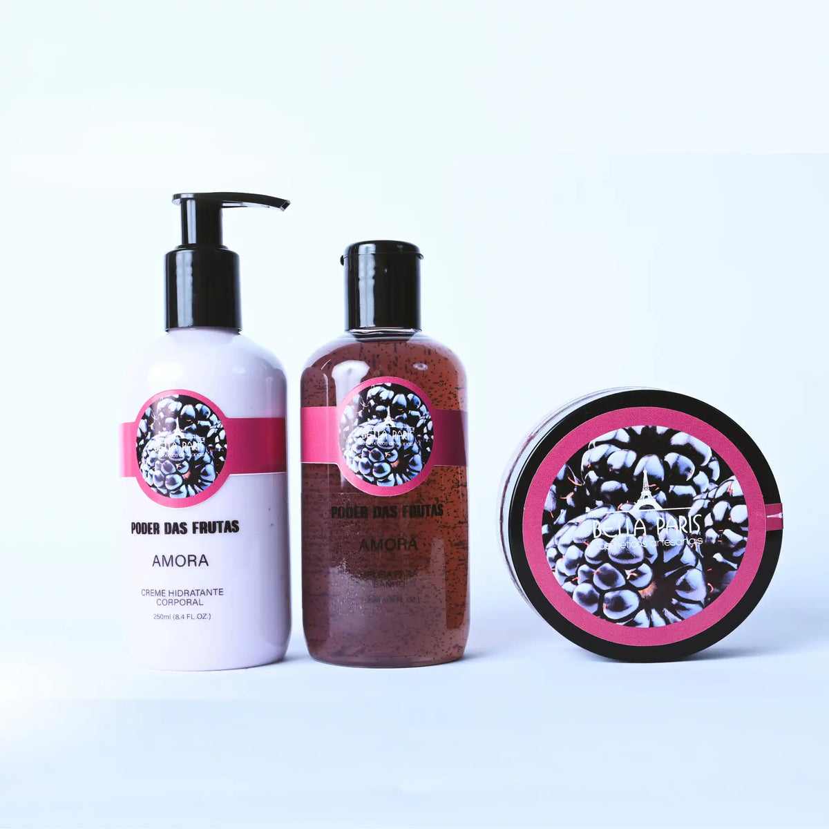 Kit Amora completo: Hidratante, Geleia e Esfoliante