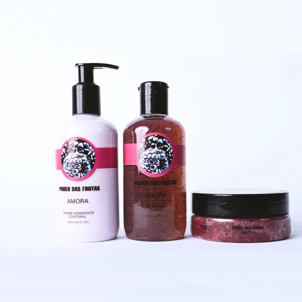 Kit Amora completo: Hidratante, Geleia e Esfoliante