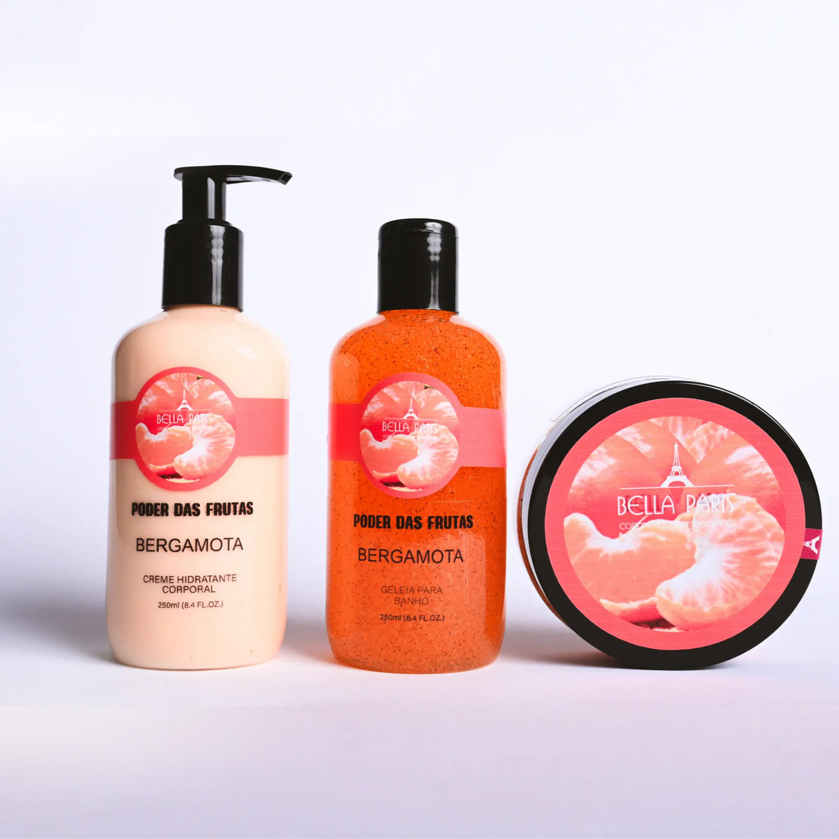 Kit Bergamota completo: Hidratante, Geleia e Esfoliante