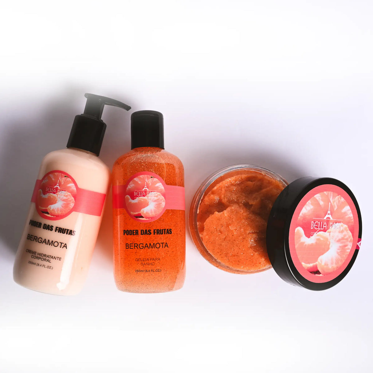 Kit Bergamota completo: Hidratante, Geleia e Esfoliante