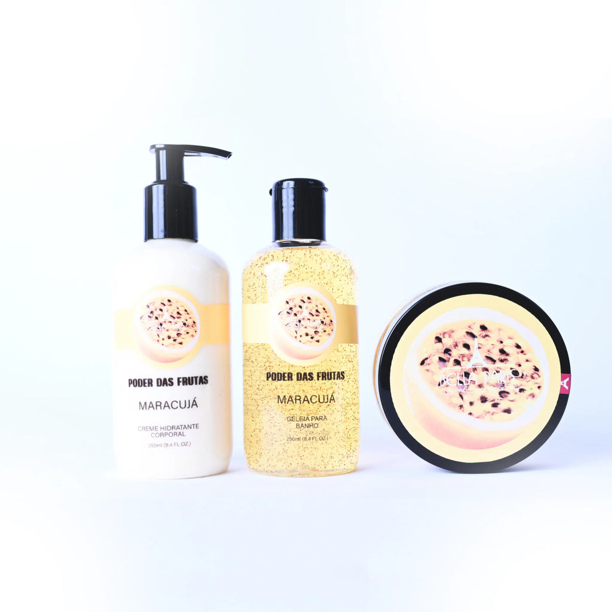 Kit Maracujá completo: Hidratante, Geleia e Esfoliante