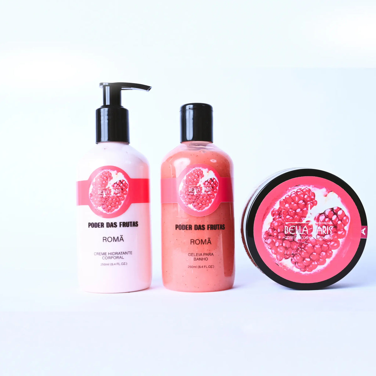 Kit Romã completo: Hidratante, Geleia e Esfoliante