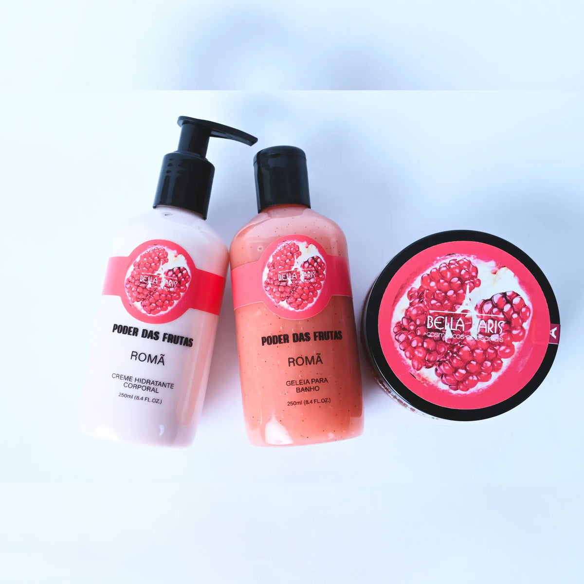 Kit Romã completo: Hidratante, Geleia e Esfoliante