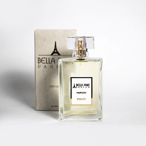 Perfume Inspiração Eternity da Bella Paris com sua elegante embalagem floral.