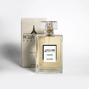 Imagem do frasco do Perfume Feminino Inspiração Olympéa - Bella Paris: Um frasco elegante com design moderno, destacando a sofisticação e a feminilidade da fragrância.