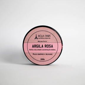 Máscara facial de argila rosa da bella paris