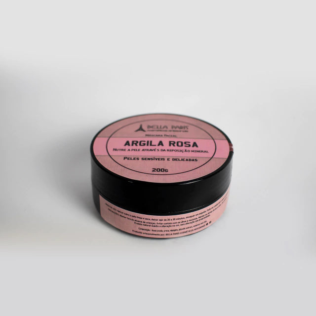 Máscara facial de argila rosa da bella paris